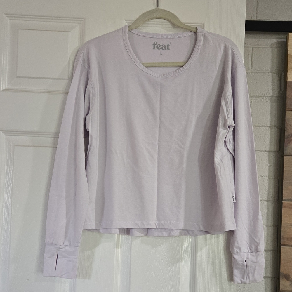 Feat Long Sleeve White Tshirt Size Large